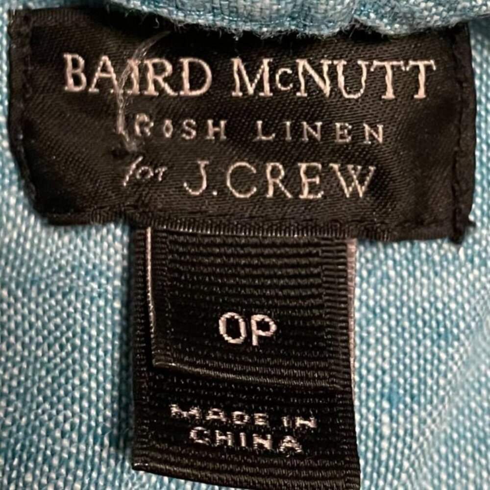 J.Crew Baird McNutt Irish Linen Blue Button-Front Long Sleeve Womens Top Size OP - Picture 5 of 5